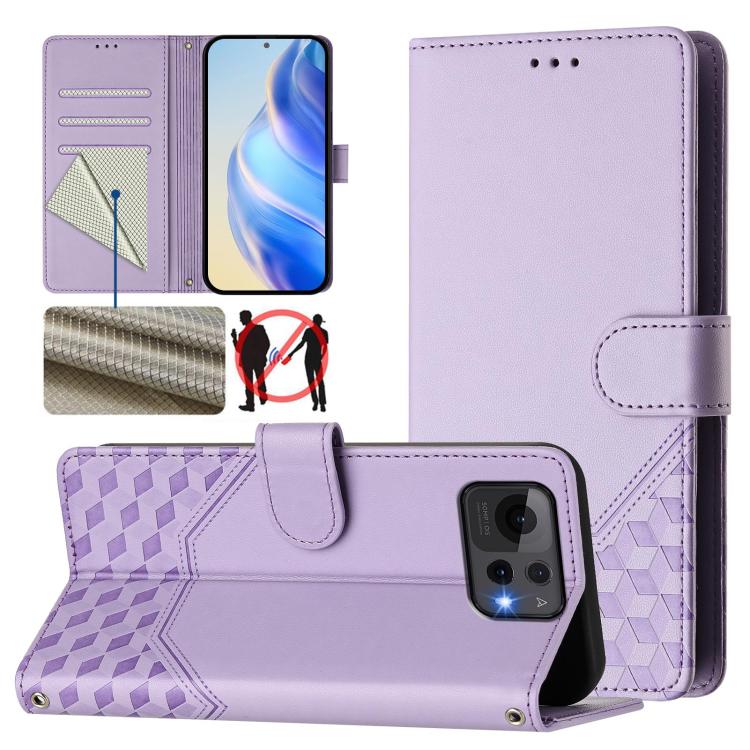 Honeycomb Embossing RFID Leather Phone Case, For Asus Zenfone 12 Ultra, For Asus ROG Phone 9 / 9 Pro, For Asus Zenfone 11 Ultra, For Asus ROG Phone 8 / 8 Pro