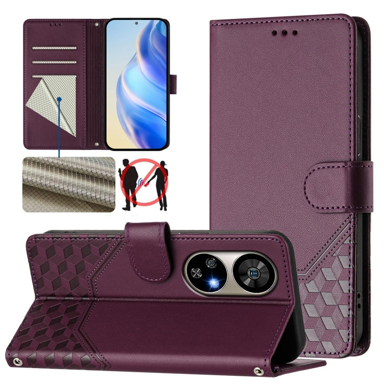 Honeycomb Embossing RFID Leather Phone Case, For Ulefone Note 17 Pro, For Ulefone Note 18 Ultra, For Ulefone Note 14