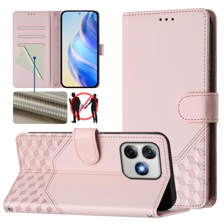 Honeycomb Embossing RFID Leather Phone Case, For Ulefone Note 17 Pro, For Ulefone Note 18 Ultra, For Ulefone Note 14