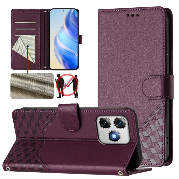 Honeycomb Embossing RFID Leather Phone Case, For Ulefone Note 17 Pro, For Ulefone Note 18 Ultra, For Ulefone Note 14