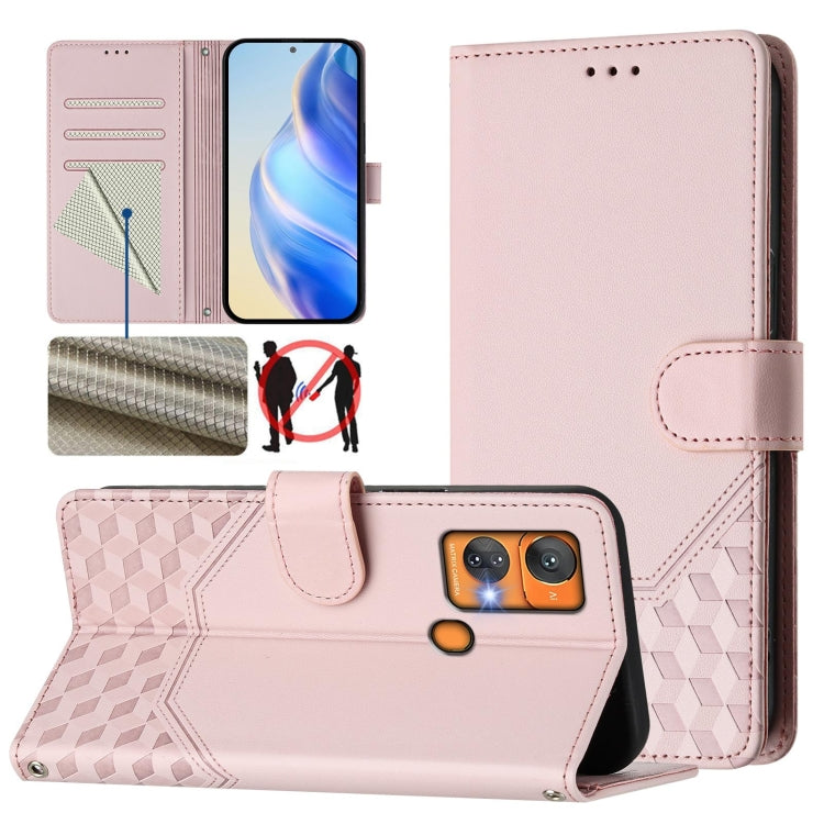 Honeycomb Embossing RFID Leather Phone Case, For Oukitel C33