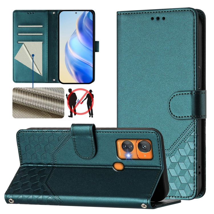 Honeycomb Embossing RFID Leather Phone Case, For Oukitel C33