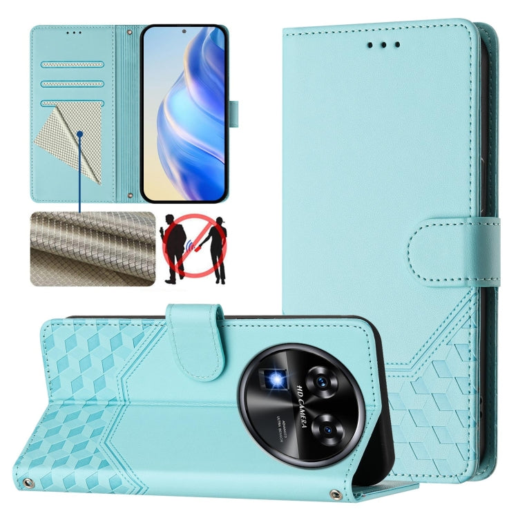 Honeycomb Embossing RFID Leather Phone Case, For Oukitel C59 / C59 Pro, For Oukitel C57s, For Oukitel C53, For Oukitel C50, For Oukitel C37, For Oukitel C51, For Oukitel C38, For Oukitel C35
