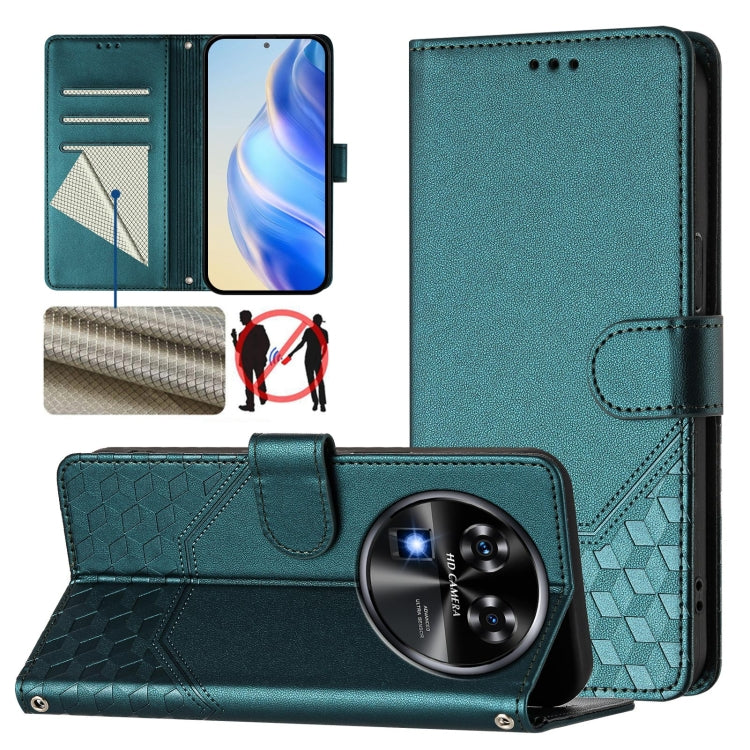 Honeycomb Embossing RFID Leather Phone Case, For Oukitel C59 / C59 Pro, For Oukitel C57s, For Oukitel C53, For Oukitel C50, For Oukitel C37, For Oukitel C51, For Oukitel C38, For Oukitel C35