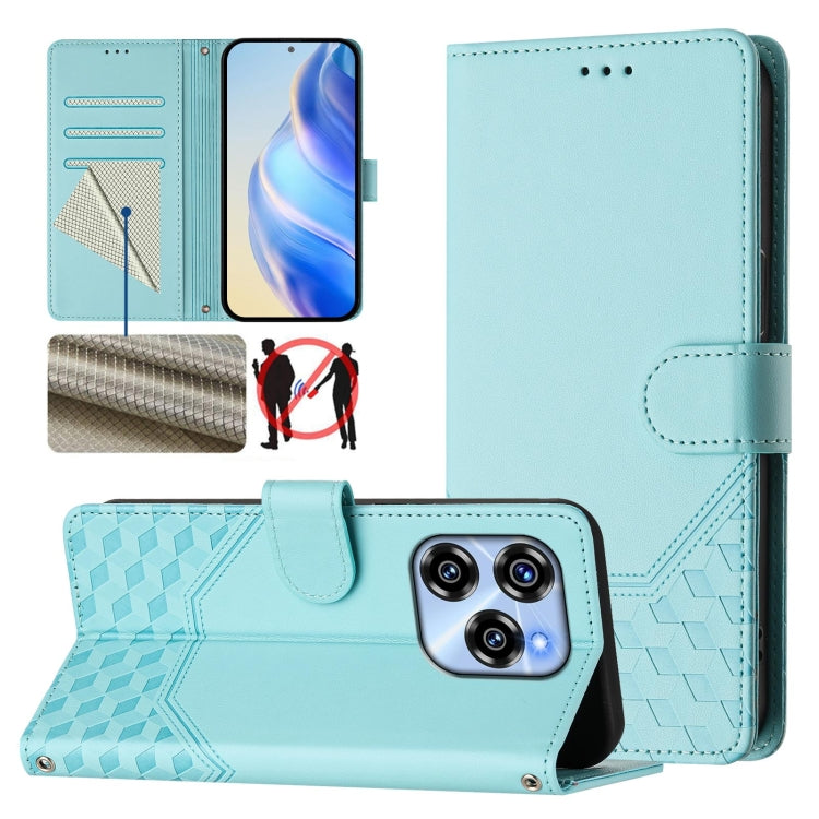 Honeycomb Embossing RFID Leather Phone Case, For Oukitel C59 / C59 Pro, For Oukitel C57s, For Oukitel C53, For Oukitel C50, For Oukitel C37, For Oukitel C51, For Oukitel C38, For Oukitel C35