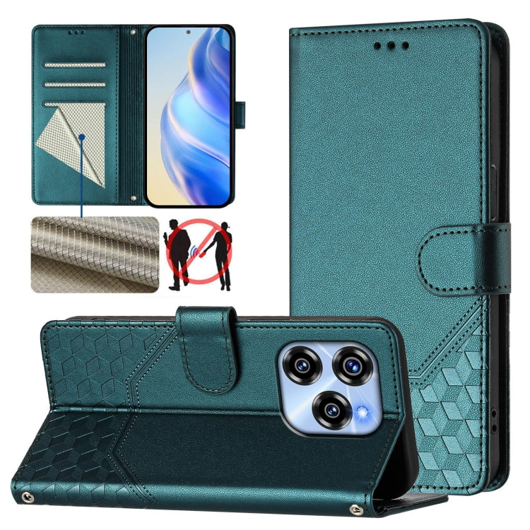 Honeycomb Embossing RFID Leather Phone Case, For Oukitel C59 / C59 Pro, For Oukitel C57s, For Oukitel C53, For Oukitel C50, For Oukitel C37, For Oukitel C51, For Oukitel C38, For Oukitel C35