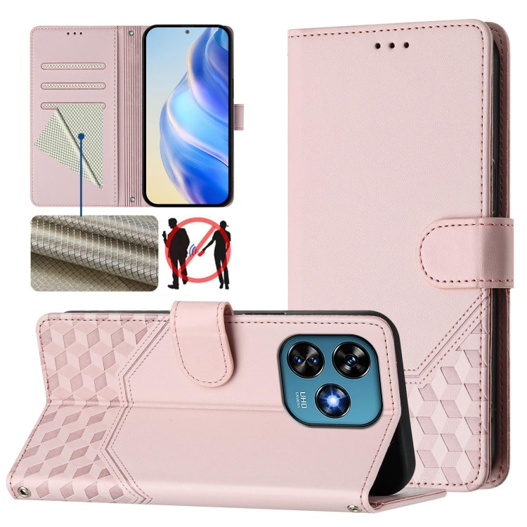Honeycomb Embossing RFID Leather Phone Case, For Oukitel C59 / C59 Pro, For Oukitel C57s, For Oukitel C53, For Oukitel C50, For Oukitel C37, For Oukitel C51, For Oukitel C38, For Oukitel C35