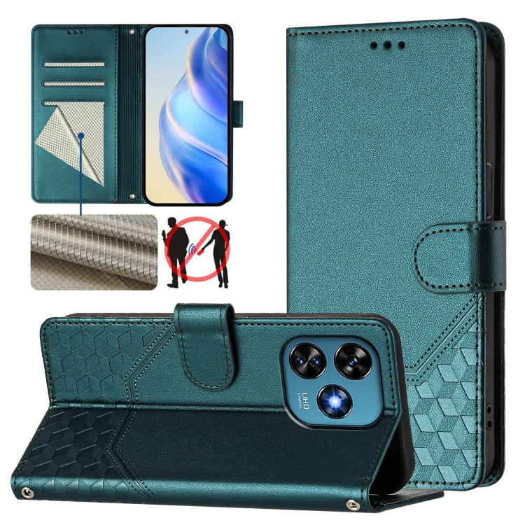 Honeycomb Embossing RFID Leather Phone Case, For Oukitel C59 / C59 Pro, For Oukitel C57s, For Oukitel C53, For Oukitel C50, For Oukitel C37, For Oukitel C51, For Oukitel C38, For Oukitel C35