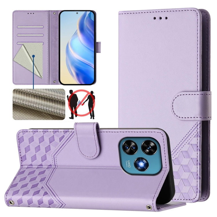 Honeycomb Embossing RFID Leather Phone Case, For Oukitel C59 / C59 Pro, For Oukitel C57s, For Oukitel C53, For Oukitel C50, For Oukitel C37, For Oukitel C51, For Oukitel C38, For Oukitel C35