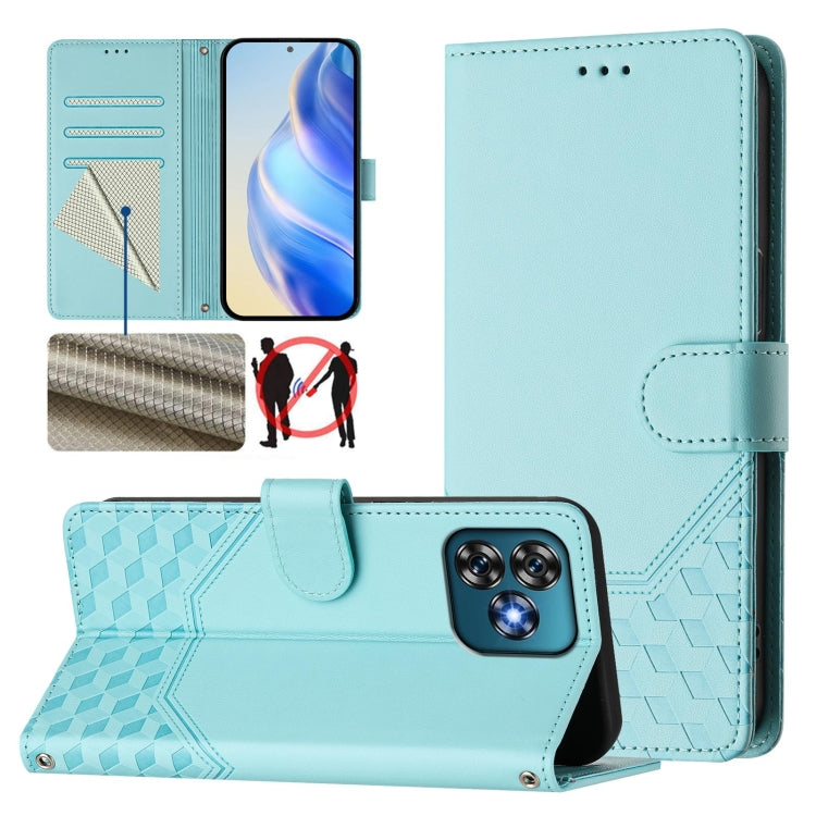 Honeycomb Embossing RFID Leather Phone Case, For Oukitel C59 / C59 Pro, For Oukitel C57s, For Oukitel C53, For Oukitel C50, For Oukitel C37, For Oukitel C51, For Oukitel C38, For Oukitel C35