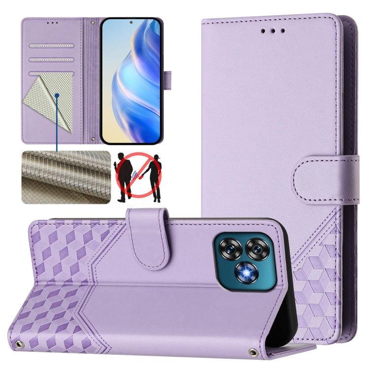 Honeycomb Embossing RFID Leather Phone Case, For Oukitel C59 / C59 Pro, For Oukitel C57s, For Oukitel C53, For Oukitel C50, For Oukitel C37, For Oukitel C51, For Oukitel C38, For Oukitel C35