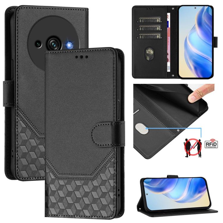 Honeycomb Embossing RFID Leather Phone Case, For Oukitel C59 / C59 Pro, For Oukitel C57s, For Oukitel C53, For Oukitel C50, For Oukitel C37, For Oukitel C51, For Oukitel C38, For Oukitel C35