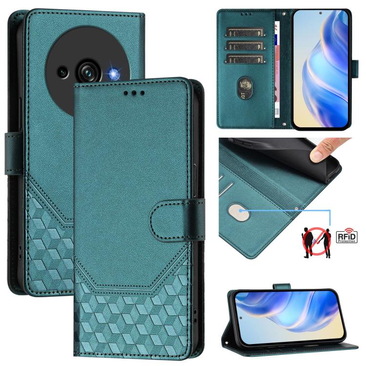 Honeycomb Embossing RFID Leather Phone Case, For Oukitel C59 / C59 Pro, For Oukitel C57s, For Oukitel C53, For Oukitel C50, For Oukitel C37, For Oukitel C51, For Oukitel C38, For Oukitel C35