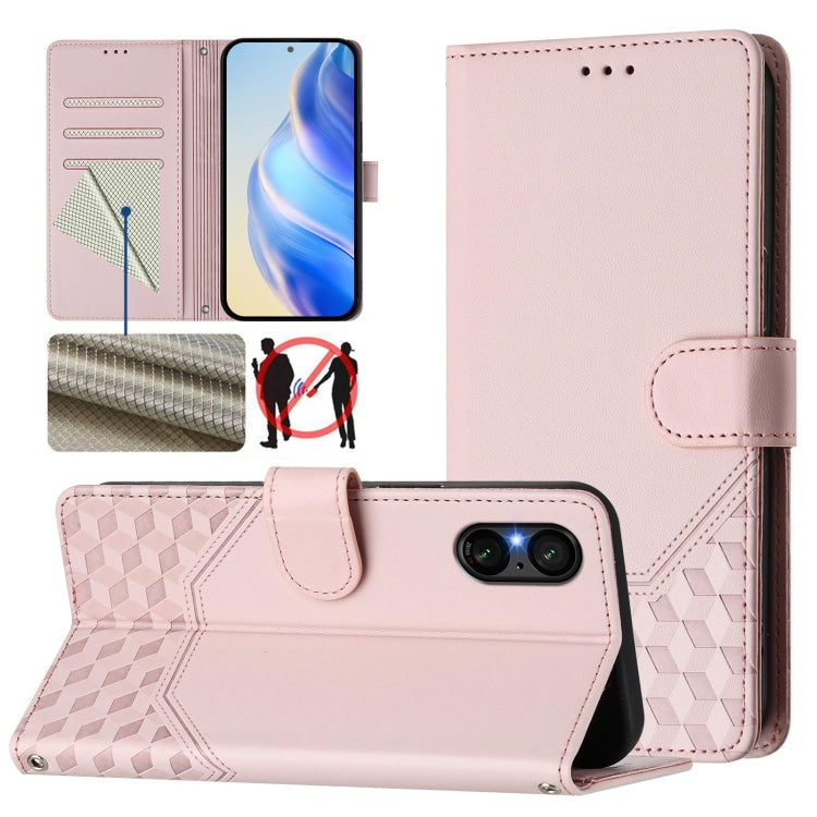 Honeycomb Embossing RFID Leather Phone Case, For Sony Xperia 1 VIII, For Sony Xperia 10 VI 2024, For Sony Xperia 1 VI 2024, For Sony Xperia 5 VI 2024, For Sony Xperia 5 V, For Sony Xperia 1 V 2023, For Sony Xperia 10 V 2023, For Sony Xperia 5 IV