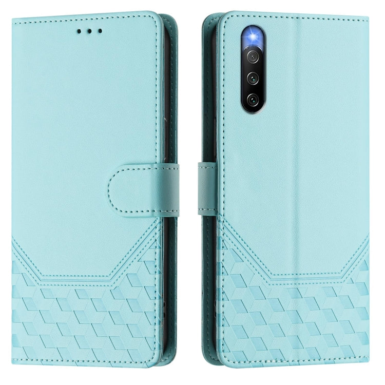 Honeycomb Embossing RFID Leather Phone Case, For Sony Xperia 10 IV, For Sony Xperia 10 III / 10 III Lite