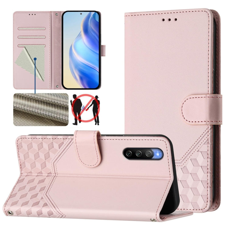 Honeycomb Embossing RFID Leather Phone Case, For Sony Xperia 1 VIII, For Sony Xperia 10 VI 2024, For Sony Xperia 1 VI 2024, For Sony Xperia 5 VI 2024, For Sony Xperia 5 V, For Sony Xperia 1 V 2023, For Sony Xperia 10 V 2023, For Sony Xperia 5 IV