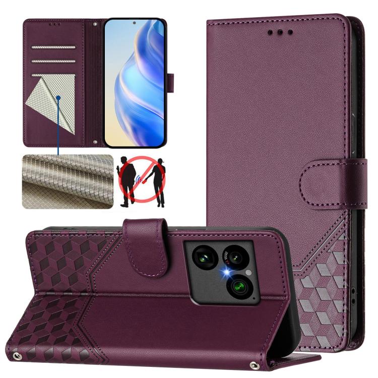 Honeycomb Embossing RFID Leather Phone Case, For Sony Xperia 1 VIII, For Sony Xperia 10 VI 2024, For Sony Xperia 1 VI 2024, For Sony Xperia 5 VI 2024, For Sony Xperia 5 V, For Sony Xperia 1 V 2023, For Sony Xperia 10 V 2023, For Sony Xperia 5 IV