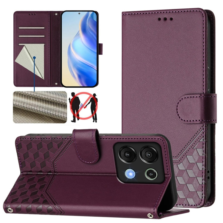 Honeycomb Embossing RFID Leather Phone Case, For Umidigi G100x 5G / 4G, For Umidigi G100 Pro, For Umidigi Note 100, For Umidigi Note 90, For Umidigi A15 / A15C / A15T, For Umidigi G9 5G, For Umidigi Bison X20, For Umidigi Power 7 / 7S