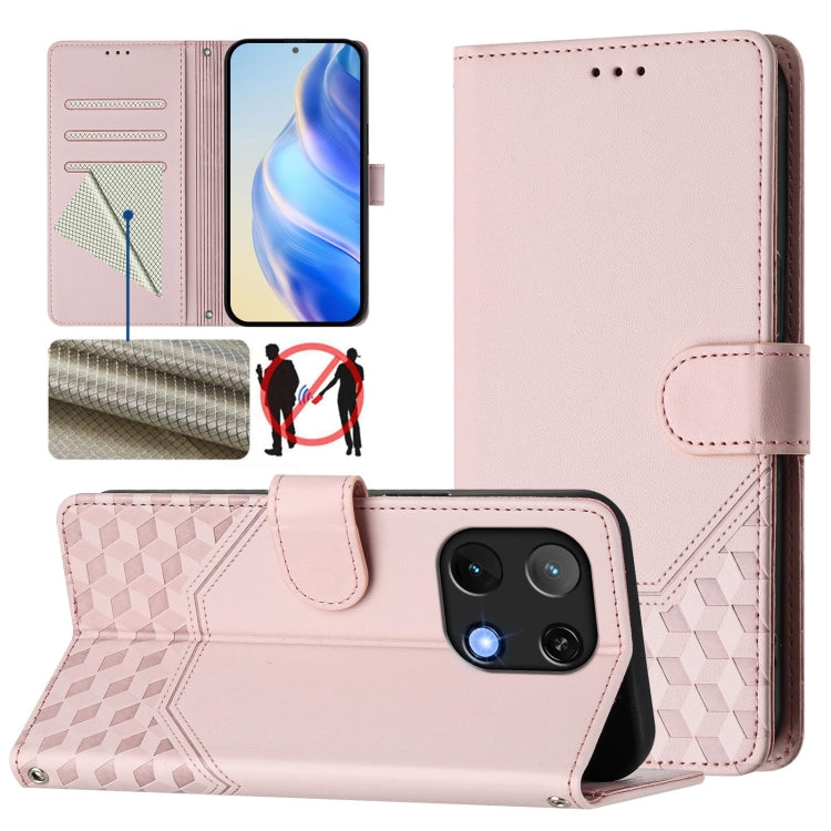 Honeycomb Embossing RFID Leather Phone Case, For Umidigi G100x 5G / 4G, For Umidigi G100 Pro, For Umidigi Note 100, For Umidigi Note 90, For Umidigi A15 / A15C / A15T, For Umidigi G9 5G, For Umidigi Bison X20, For Umidigi Power 7 / 7S