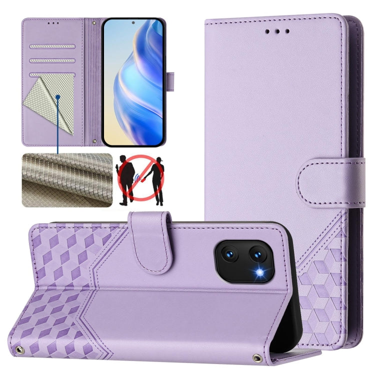 Honeycomb Embossing RFID Leather Phone Case, For Umidigi G100x 5G / 4G, For Umidigi G100 Pro, For Umidigi Note 100, For Umidigi Note 90, For Umidigi A15 / A15C / A15T, For Umidigi G9 5G, For Umidigi Bison X20, For Umidigi Power 7 / 7S