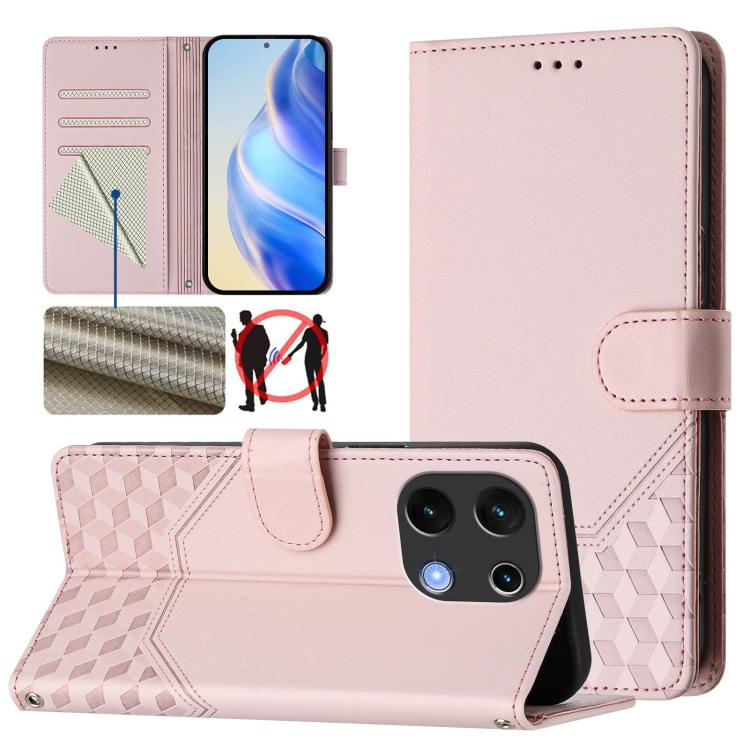 Honeycomb Embossing RFID Leather Phone Case, For Umidigi G100x 5G / 4G, For Umidigi G100 Pro, For Umidigi Note 100, For Umidigi Note 90, For Umidigi A15 / A15C / A15T, For Umidigi G9 5G, For Umidigi Bison X20, For Umidigi Power 7 / 7S