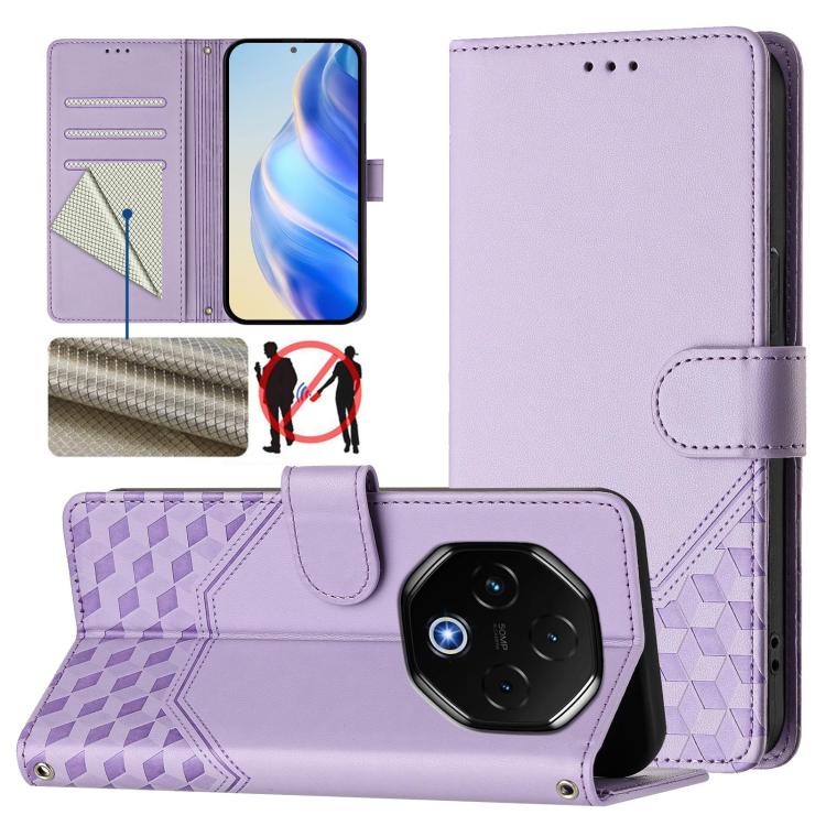 Honeycomb Embossing RFID Leather Phone Case, For Umidigi G100x 5G / 4G, For Umidigi G100 Pro, For Umidigi Note 100, For Umidigi Note 90, For Umidigi A15 / A15C / A15T, For Umidigi G9 5G, For Umidigi Bison X20, For Umidigi Power 7 / 7S