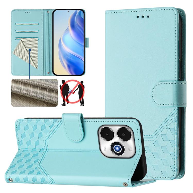 Honeycomb Embossing RFID Leather Phone Case, For Umidigi G100x 5G / 4G, For Umidigi G100 Pro, For Umidigi Note 100, For Umidigi Note 90, For Umidigi A15 / A15C / A15T, For Umidigi G9 5G, For Umidigi Bison X20, For Umidigi Power 7 / 7S
