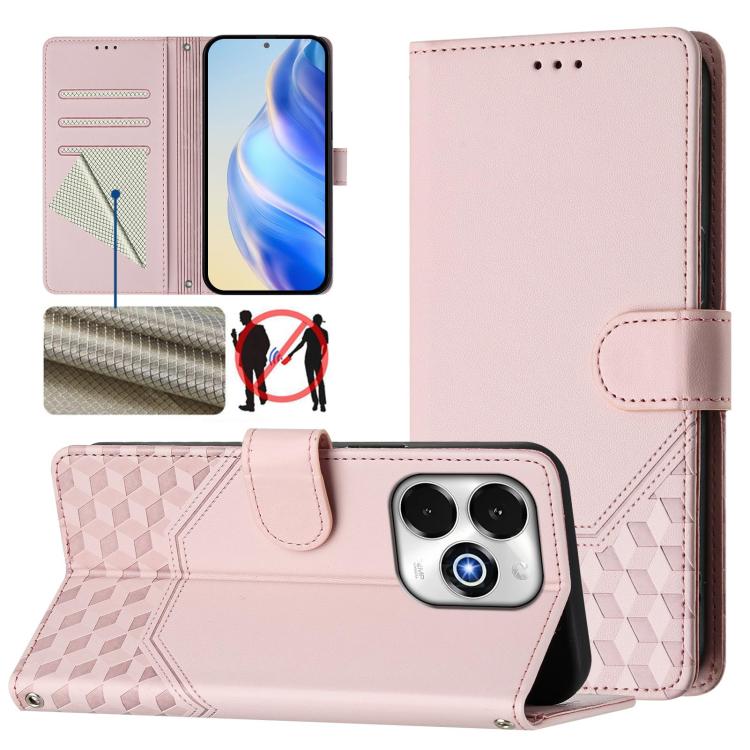 Honeycomb Embossing RFID Leather Phone Case, For Umidigi G100x 5G / 4G, For Umidigi G100 Pro, For Umidigi Note 100, For Umidigi Note 90, For Umidigi A15 / A15C / A15T, For Umidigi G9 5G, For Umidigi Bison X20, For Umidigi Power 7 / 7S
