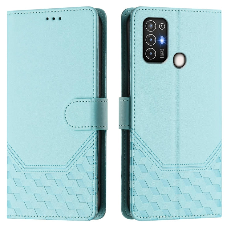 Honeycomb Embossing RFID Leather Phone Case, For ZTE Blade A52