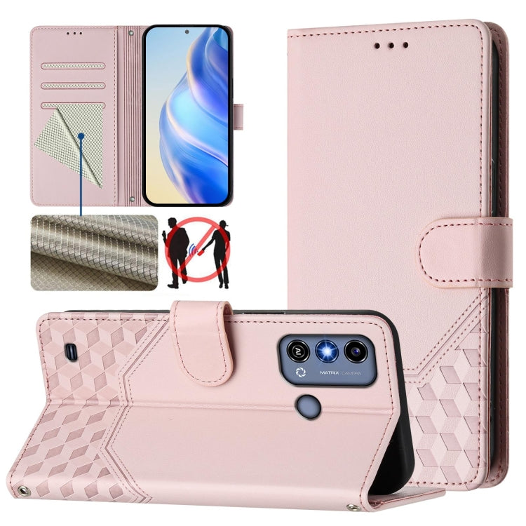 Honeycomb Embossing RFID Leather Phone Case, For ZTE nubia Z60 Ultra, For ZTE Blade A73 5G, For ZTE Blade A73 4G, For ZTE Blade V50 Vita, For ZTE Blade A53 / A53+, For ZTE Blade A53 Pro, For ZTE Blade A52 Lite, For ZTE Blade V40s