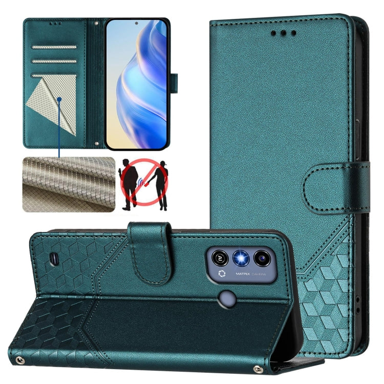 Honeycomb Embossing RFID Leather Phone Case, For ZTE nubia Z60 Ultra, For ZTE Blade A73 5G, For ZTE Blade A73 4G, For ZTE Blade V50 Vita, For ZTE Blade A53 / A53+, For ZTE Blade A53 Pro, For ZTE Blade A52 Lite, For ZTE Blade V40s