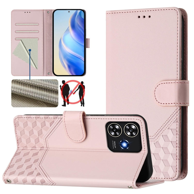 Honeycomb Embossing RFID Leather Phone Case, For ZTE nubia Z60 Ultra, For ZTE Blade A73 5G, For ZTE Blade A73 4G, For ZTE Blade V50 Vita, For ZTE Blade A53 / A53+, For ZTE Blade A53 Pro, For ZTE Blade A52 Lite, For ZTE Blade V40s