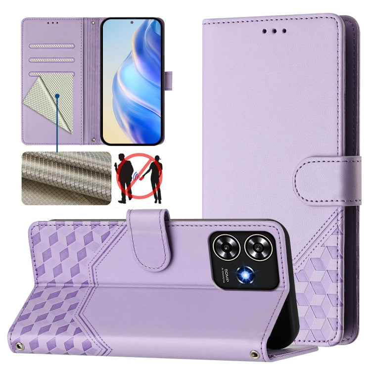 Honeycomb Embossing RFID Leather Phone Case, For ZTE nubia Z60 Ultra, For ZTE Blade A73 5G, For ZTE Blade A73 4G, For ZTE Blade V50 Vita, For ZTE Blade A53 / A53+, For ZTE Blade A53 Pro, For ZTE Blade A52 Lite, For ZTE Blade V40s