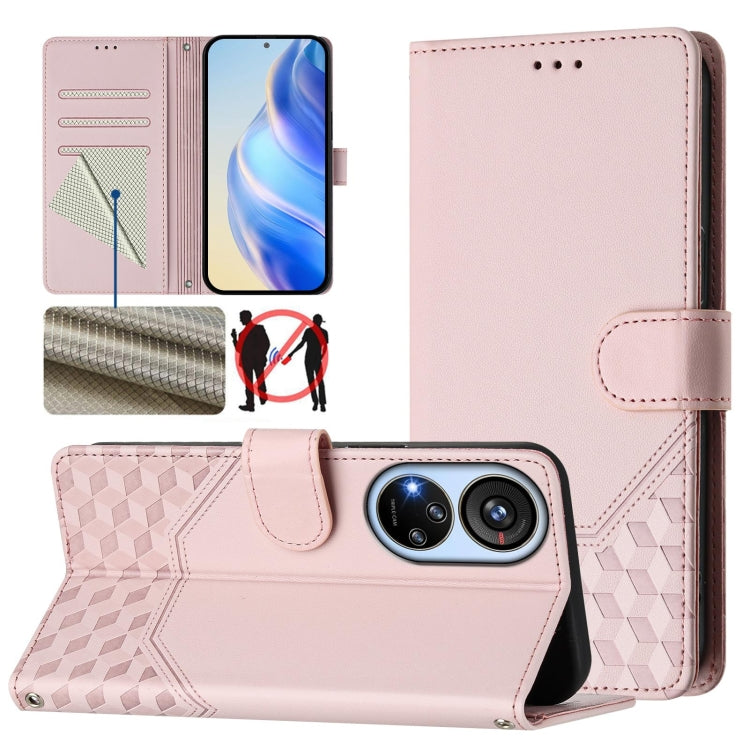 Honeycomb Embossing RFID Leather Phone Case, For ZTE nubia Z60 Ultra, For ZTE Blade A73 5G, For ZTE Blade A73 4G, For ZTE Blade V50 Vita, For ZTE Blade A53 / A53+, For ZTE Blade A53 Pro, For ZTE Blade A52 Lite, For ZTE Blade V40s