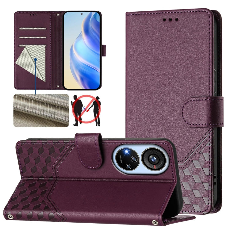 Honeycomb Embossing RFID Leather Phone Case, For ZTE nubia Z60 Ultra, For ZTE Blade A73 5G, For ZTE Blade A73 4G, For ZTE Blade V50 Vita, For ZTE Blade A53 / A53+, For ZTE Blade A53 Pro, For ZTE Blade A52 Lite, For ZTE Blade V40s