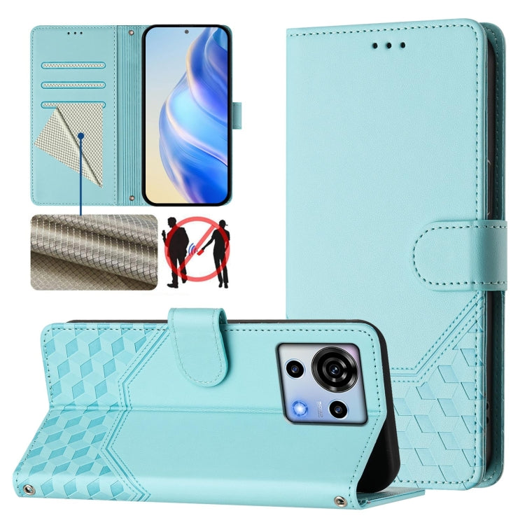 Honeycomb Embossing RFID Leather Phone Case, For ZTE nubia Z60 Ultra, For ZTE Blade A73 5G, For ZTE Blade A73 4G, For ZTE Blade V50 Vita, For ZTE Blade A53 / A53+, For ZTE Blade A53 Pro, For ZTE Blade A52 Lite, For ZTE Blade V40s