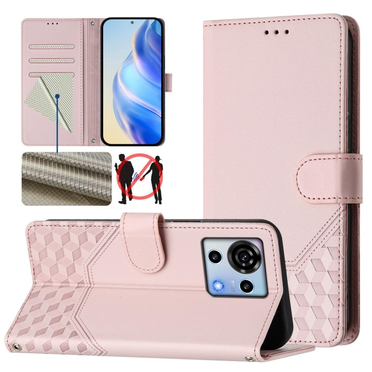 Honeycomb Embossing RFID Leather Phone Case, For ZTE nubia Z60 Ultra, For ZTE Blade A73 5G, For ZTE Blade A73 4G, For ZTE Blade V50 Vita, For ZTE Blade A53 / A53+, For ZTE Blade A53 Pro, For ZTE Blade A52 Lite, For ZTE Blade V40s