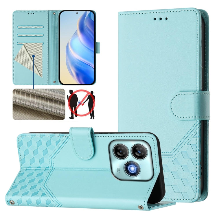 Honeycomb Embossing RFID Leather Phone Case, For ZTE Blade V70 Design, For ZTE Blade A35 Lite, For ZTE Blade V70, For ZTE Blade V60 Vita / V60 Design, For ZTE Blade A75 5G, For ZTE Blade A75 4G, For ZTE Blade A35 / A55, For ZTE Blade V60 4G / Axon 60 4G