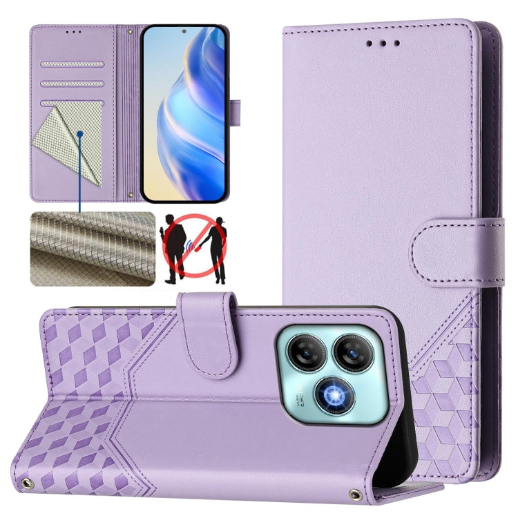 Honeycomb Embossing RFID Leather Phone Case, For ZTE Blade V70 Design, For ZTE Blade A35 Lite, For ZTE Blade V70, For ZTE Blade V60 Vita / V60 Design, For ZTE Blade A75 5G, For ZTE Blade A75 4G, For ZTE Blade A35 / A55, For ZTE Blade V60 4G / Axon 60 4G