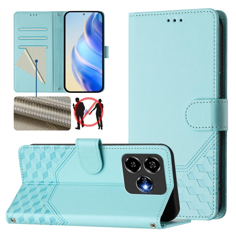 Honeycomb Embossing RFID Leather Phone Case, For ZTE Blade V70 Design, For ZTE Blade A35 Lite, For ZTE Blade V70, For ZTE Blade V60 Vita / V60 Design, For ZTE Blade A75 5G, For ZTE Blade A75 4G, For ZTE Blade A35 / A55, For ZTE Blade V60 4G / Axon 60 4G