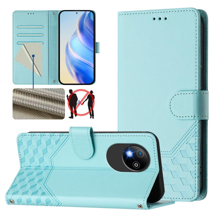 Honeycomb Embossing RFID Leather Phone Case, For ZTE Blade V70 Design, For ZTE Blade A35 Lite, For ZTE Blade V70, For ZTE Blade V60 Vita / V60 Design, For ZTE Blade A75 5G, For ZTE Blade A75 4G, For ZTE Blade A35 / A55, For ZTE Blade V60 4G / Axon 60 4G