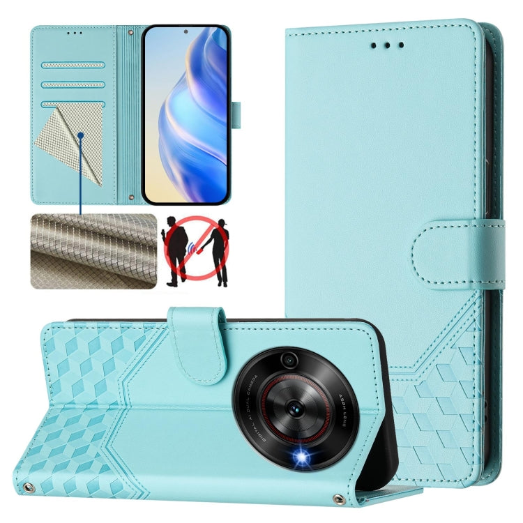 Honeycomb Embossing RFID Leather Phone Case, For ZTE Blade V70 Design, For ZTE Blade A35 Lite, For ZTE Blade V70, For ZTE Blade V60 Vita / V60 Design, For ZTE Blade A75 5G, For ZTE Blade A75 4G, For ZTE Blade A35 / A55, For ZTE Blade V60 4G / Axon 60 4G