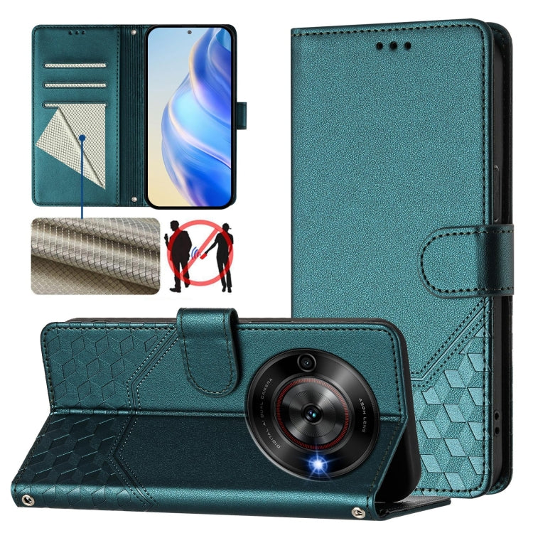Honeycomb Embossing RFID Leather Phone Case, For ZTE Blade V70 Design, For ZTE Blade A35 Lite, For ZTE Blade V70, For ZTE Blade V60 Vita / V60 Design, For ZTE Blade A75 5G, For ZTE Blade A75 4G, For ZTE Blade A35 / A55, For ZTE Blade V60 4G / Axon 60 4G
