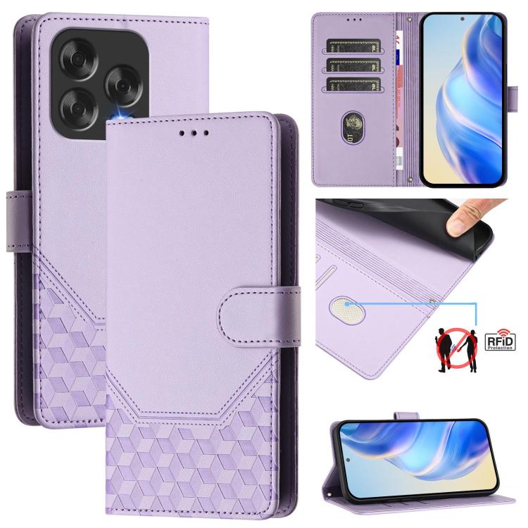 Honeycomb Embossing RFID Leather Phone Case, For ZTE Blade V70 Design, For ZTE Blade A35 Lite, For ZTE Blade V70, For ZTE Blade V60 Vita / V60 Design, For ZTE Blade A75 5G, For ZTE Blade A75 4G, For ZTE Blade A35 / A55, For ZTE Blade V60 4G / Axon 60 4G