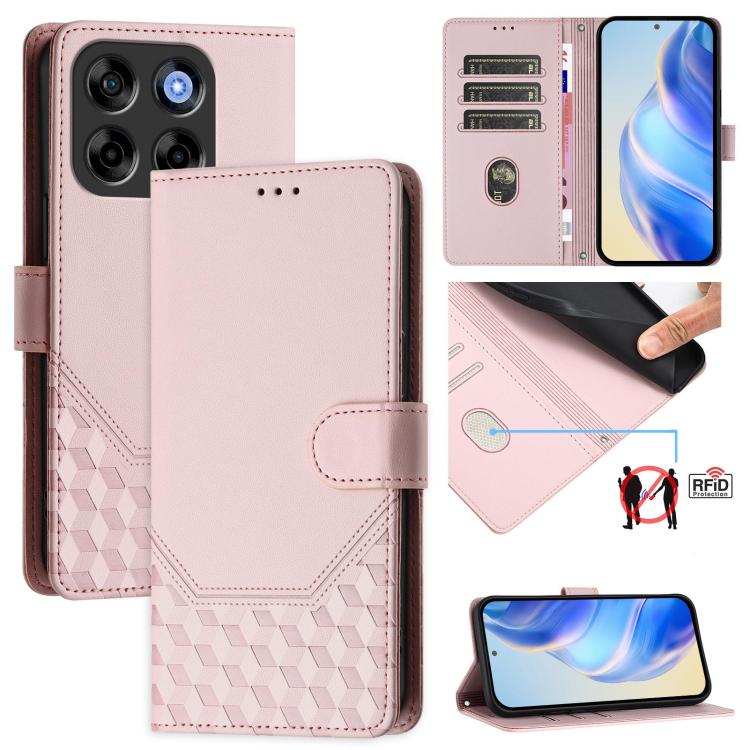 Honeycomb Embossing RFID Leather Phone Case, For ZTE Blade V70 Design, For ZTE Blade A35 Lite, For ZTE Blade V70, For ZTE Blade V60 Vita / V60 Design, For ZTE Blade A75 5G, For ZTE Blade A75 4G, For ZTE Blade A35 / A55, For ZTE Blade V60 4G / Axon 60 4G