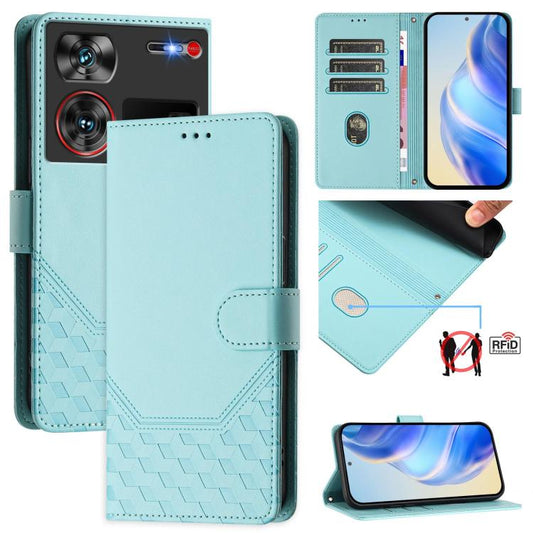 Honeycomb Embossing RFID Leather Phone Case, For ZTE nubia Z60 Ultra, For ZTE Blade A73 5G, For ZTE Blade A73 4G, For ZTE Blade V50 Vita, For ZTE Blade A53 / A53+, For ZTE Blade A53 Pro, For ZTE Blade A52 Lite, For ZTE Blade V40s