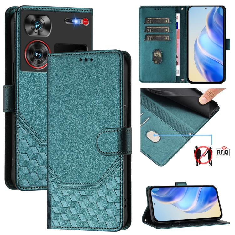 Honeycomb Embossing RFID Leather Phone Case, For ZTE nubia Z60 Ultra, For ZTE Blade A73 5G, For ZTE Blade A73 4G, For ZTE Blade V50 Vita, For ZTE Blade A53 / A53+, For ZTE Blade A53 Pro, For ZTE Blade A52 Lite, For ZTE Blade V40s