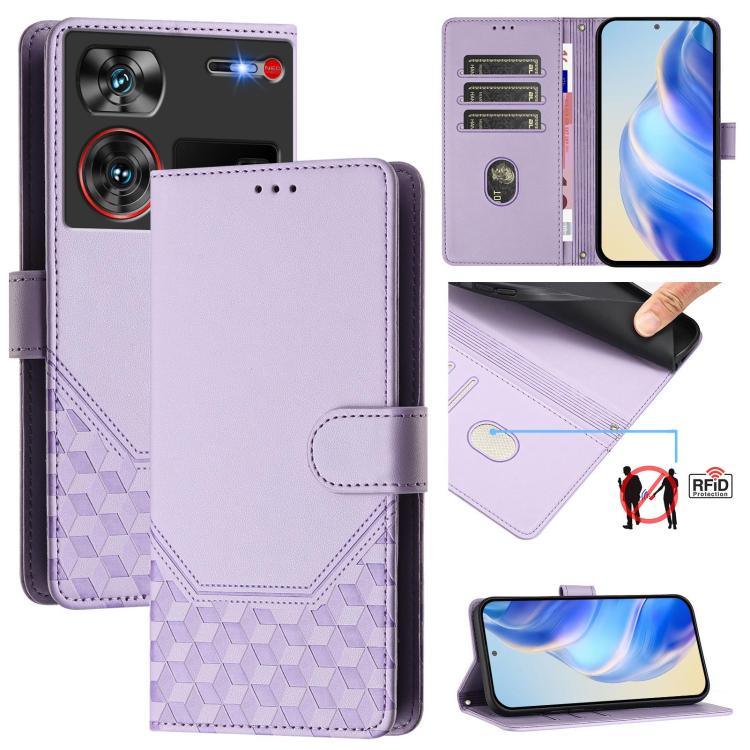 Honeycomb Embossing RFID Leather Phone Case, For ZTE nubia Z60 Ultra, For ZTE Blade A73 5G, For ZTE Blade A73 4G, For ZTE Blade V50 Vita, For ZTE Blade A53 / A53+, For ZTE Blade A53 Pro, For ZTE Blade A52 Lite, For ZTE Blade V40s