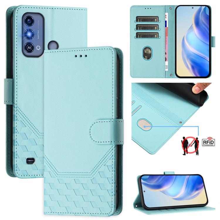 Honeycomb Embossing RFID Leather Phone Case, For ZTE nubia Z60 Ultra, For ZTE Blade A73 5G, For ZTE Blade A73 4G, For ZTE Blade V50 Vita, For ZTE Blade A53 / A53+, For ZTE Blade A53 Pro, For ZTE Blade A52 Lite, For ZTE Blade V40s