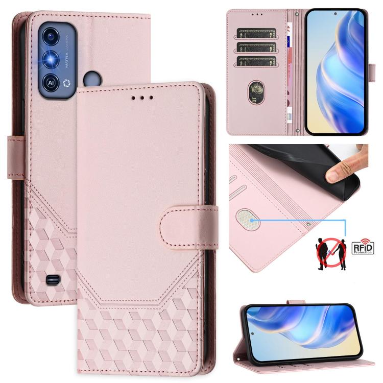 Honeycomb Embossing RFID Leather Phone Case, For ZTE nubia Z60 Ultra, For ZTE Blade A73 5G, For ZTE Blade A73 4G, For ZTE Blade V50 Vita, For ZTE Blade A53 / A53+, For ZTE Blade A53 Pro, For ZTE Blade A52 Lite, For ZTE Blade V40s